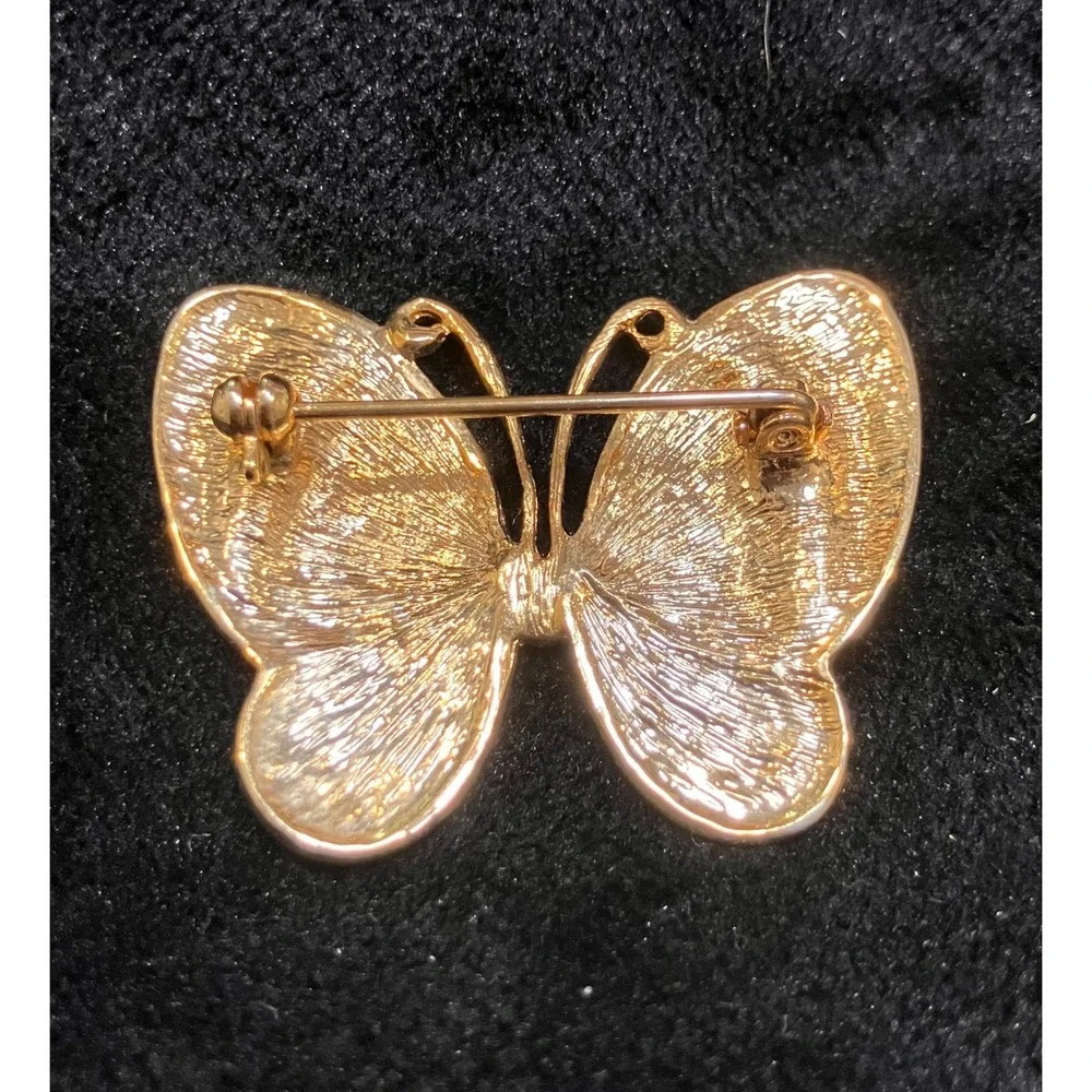 Butterfly Brooch Lot Womens Multicolor Rhinestone Enamel Filigree